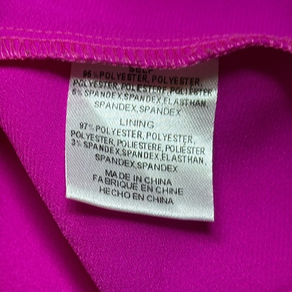 Adelyn Rae Oliana Magenta Midi Slip Dress V-Neck High-Low Wedding Guest Medium - Picture 8 of 12